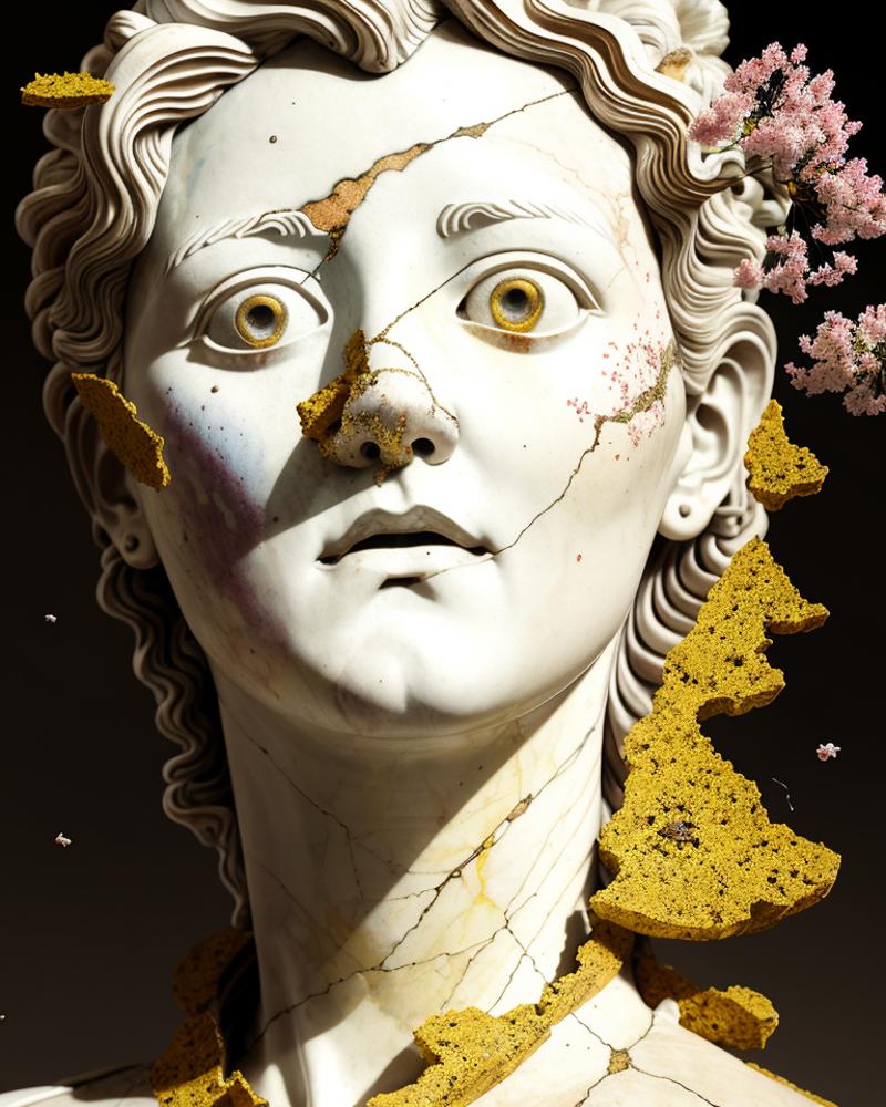 02162-3183325108-realistic 8k digital painting of a stunning intricate cracked multicolored milky marble Ancient Female Statue design Bernini Scu.png